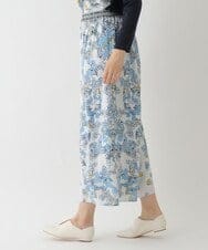 R6LDS25340 HIROKO BIS(小さいサイズ)(メゾン ドゥ サンク) 【小さいサイズ/洗える】花柄フレアパンツ ライトブルー