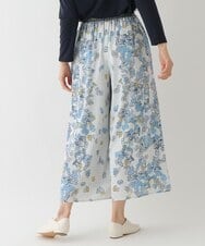 R6LDS25340 HIROKO BIS(小さいサイズ)(メゾン ドゥ サンク) 【小さいサイズ/洗える】花柄フレアパンツ ライトブルー