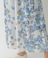 R6LDS25340 HIROKO BIS(小さいサイズ)(メゾン ドゥ サンク) 【小さいサイズ/洗える】花柄フレアパンツ ライトブルー