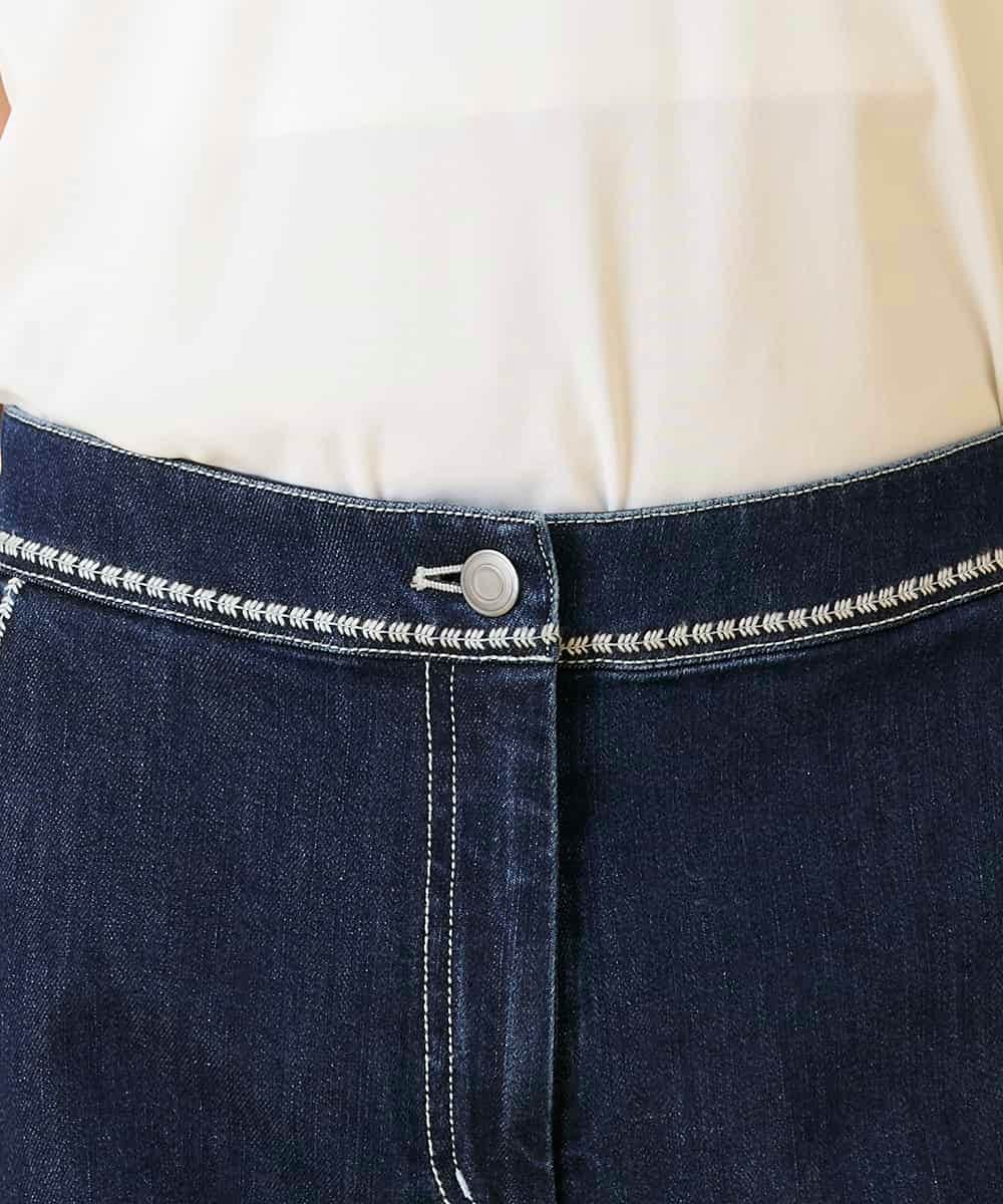 R6LED12250 HIROKO BIS(小さいサイズ)(メゾン ドゥ サンク) 【小さいサイズ】ステッチポイントストレッチデニムパンツ ネイビー
