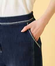 R6LED12250 HIROKO BIS(小さいサイズ)(メゾン ドゥ サンク) 【小さいサイズ】ステッチポイントストレッチデニムパンツ ネイビー