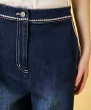 R6LED12250 HIROKO BIS(小さいサイズ)(メゾン ドゥ サンク) 【小さいサイズ】ステッチポイントストレッチデニムパンツ ネイビー