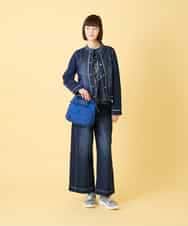R6LED12250 HIROKO BIS(小さいサイズ)(メゾン ドゥ サンク) 【小さいサイズ】ステッチポイントストレッチデニムパンツ ネイビー