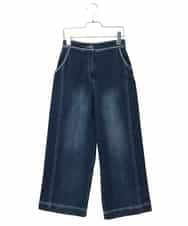 R6LED12250 HIROKO BIS(小さいサイズ)(メゾン ドゥ サンク) 【小さいサイズ】ステッチポイントストレッチデニムパンツ ネイビー