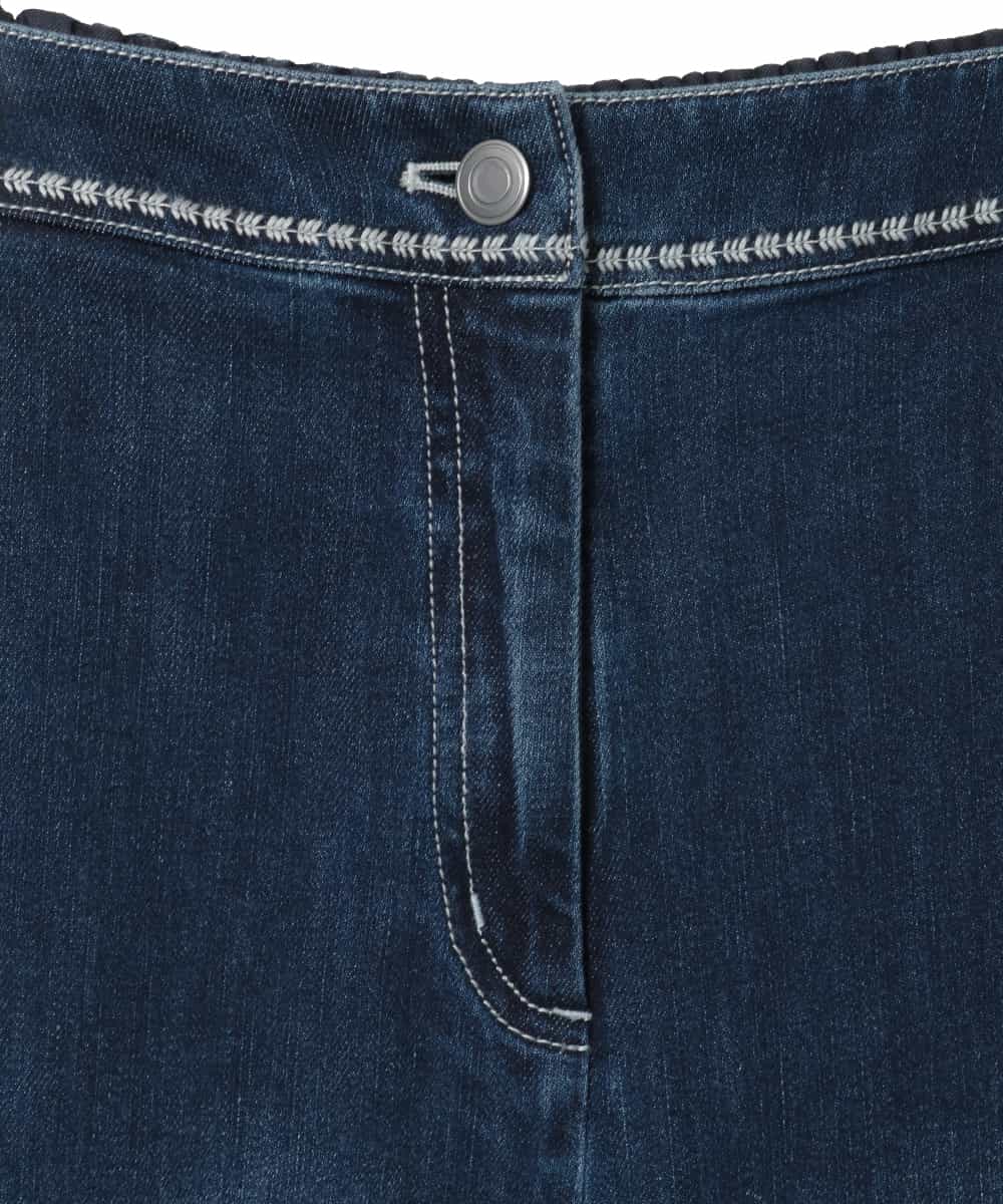 R6LED12250 HIROKO BIS(小さいサイズ)(メゾン ドゥ サンク) 【小さいサイズ】ステッチポイントストレッチデニムパンツ ネイビー