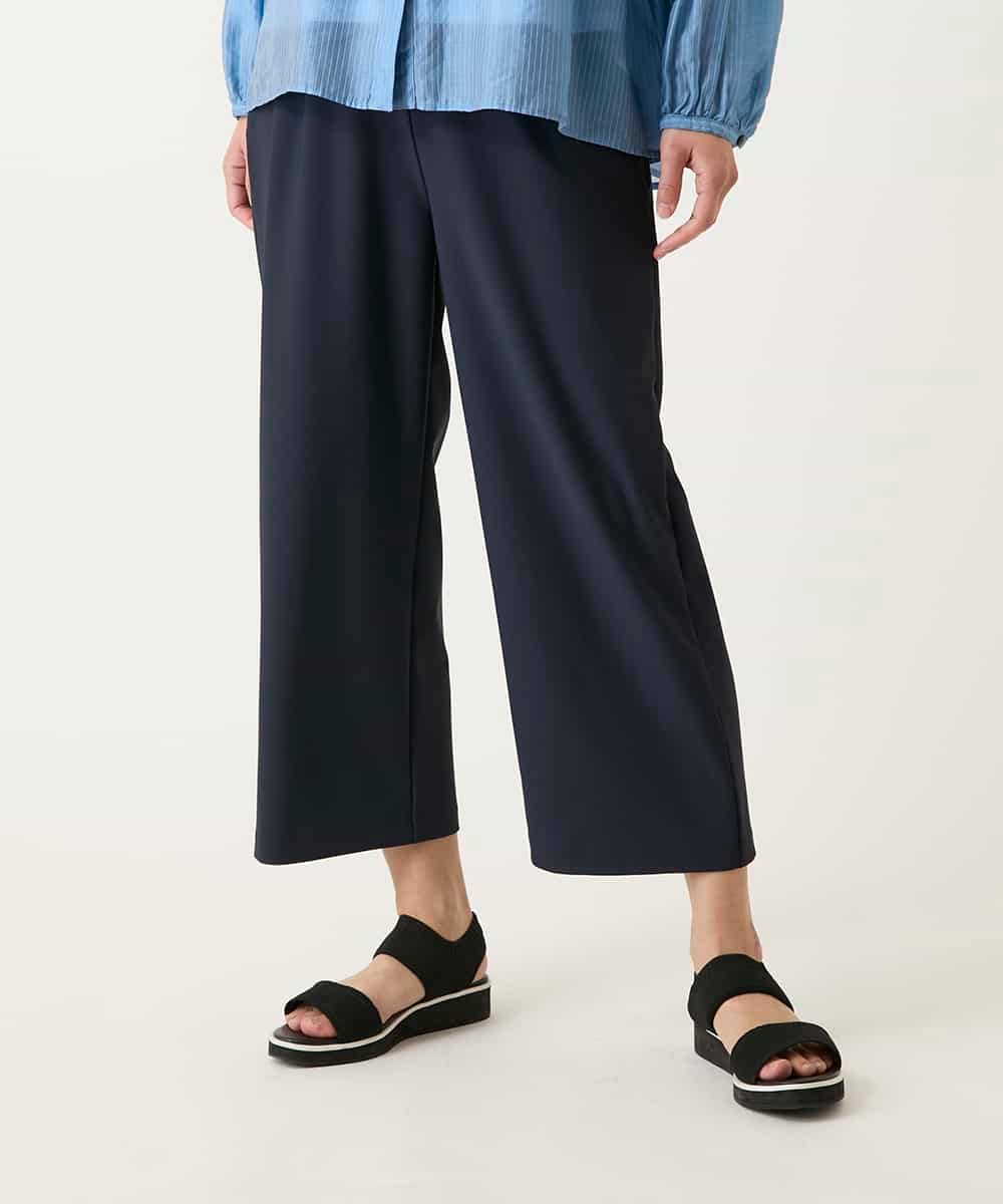 R6LFD51170 HIROKO BIS(小さいサイズ)(メゾン ドゥ サンク) 【小さいサイズ】ハイストレッチセミワイドパンツ ネイビー