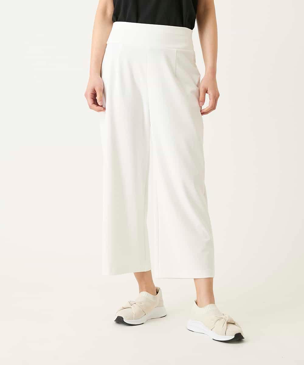 R6LFD51170 HIROKO BIS(小さいサイズ)(メゾン ドゥ サンク) 【小さいサイズ】ハイストレッチセミワイドパンツ ホワイト