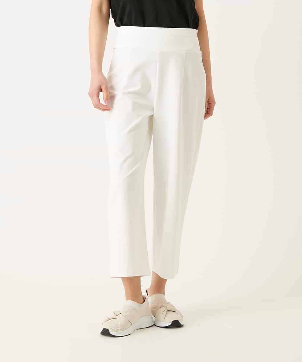 R6LFD51170 HIROKO BIS(小さいサイズ)(メゾン ドゥ サンク) 【小さいサイズ】ハイストレッチセミワイドパンツ ホワイト