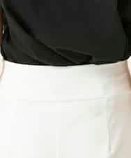 R6LFD51170 HIROKO BIS(小さいサイズ)(メゾン ドゥ サンク) 【小さいサイズ】ハイストレッチセミワイドパンツ ホワイト