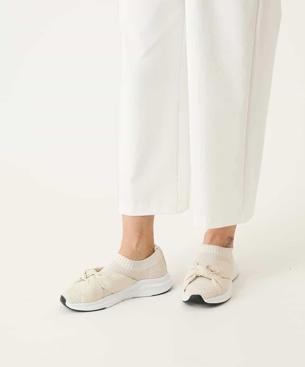 R6LFD51170 HIROKO BIS(小さいサイズ)(メゾン ドゥ サンク) 【小さいサイズ】ハイストレッチセミワイドパンツ ホワイト