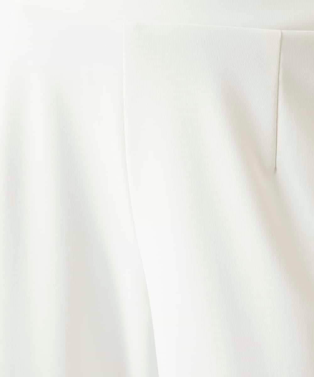 R6LFD51170 HIROKO BIS(小さいサイズ)(メゾン ドゥ サンク) 【小さいサイズ】ハイストレッチセミワイドパンツ ホワイト