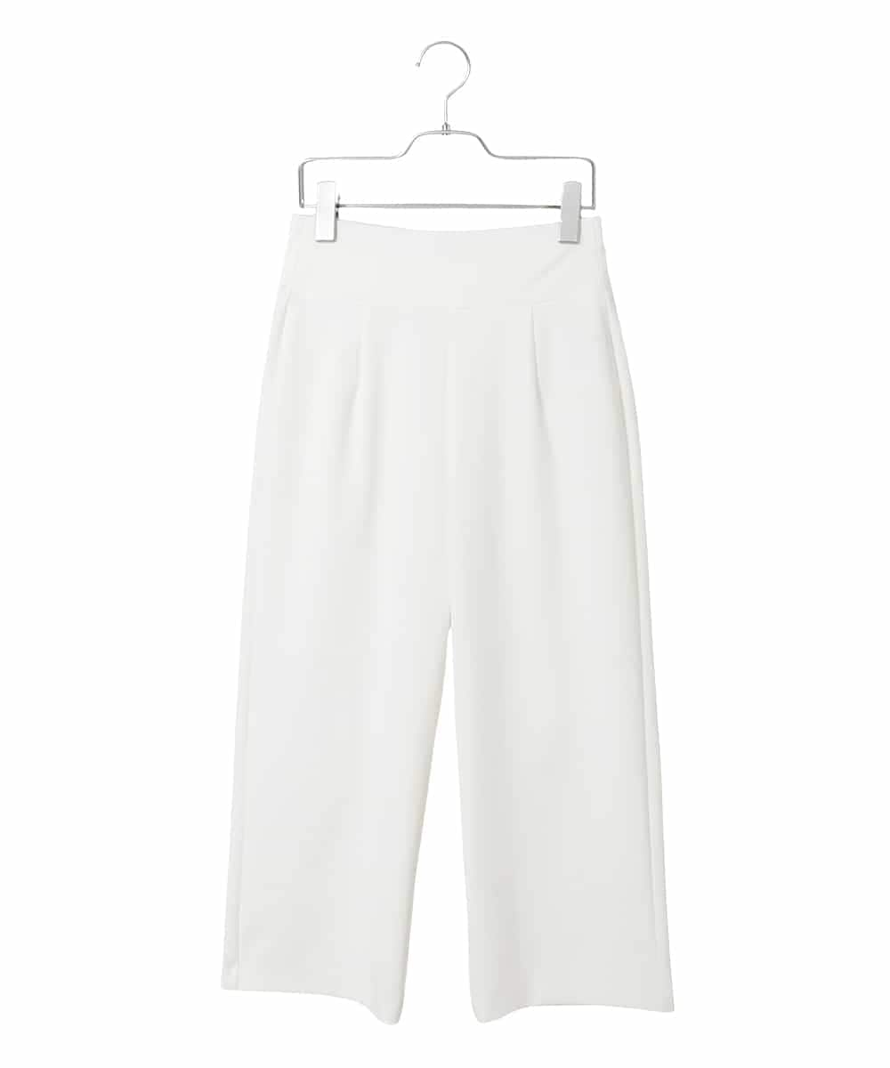 R6LFD51170 HIROKO BIS(小さいサイズ)(メゾン ドゥ サンク) 【小さいサイズ】ハイストレッチセミワイドパンツ ホワイト