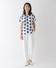 R6LFT40220 HIROKO BIS(小さいサイズ)(メゾン ドゥ サンク) 【小さいサイズ/洗濯機で洗える】コンフォートセンタープリーツパンツ カーキ