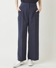 R6LFW06230 HIROKO BIS(小さいサイズ)(メゾン ドゥ サンク) 【小さいサイズ/セットアップ対応】美シルエットセンタープレスワイドパンツ ネイビー