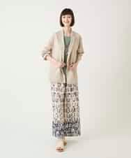 R6LGE05290 HIROKO BIS(小さいサイズ)(メゾン ドゥ サンク) 【小さいサイズ】エスニックモチーフスラブワイドパンツ ベージュ