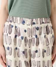 R6LGE05290 HIROKO BIS(小さいサイズ)(メゾン ドゥ サンク) 【小さいサイズ】エスニックモチーフスラブワイドパンツ ベージュ