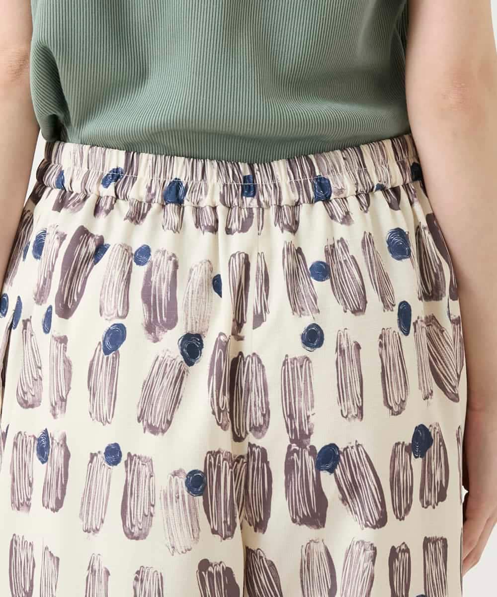 R6LGE05290 HIROKO BIS(小さいサイズ)(メゾン ドゥ サンク) 【小さいサイズ】エスニックモチーフスラブワイドパンツ ベージュ