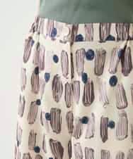 R6LGE05290 HIROKO BIS(小さいサイズ)(メゾン ドゥ サンク) 【小さいサイズ】エスニックモチーフスラブワイドパンツ ベージュ