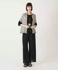 R6LGE30260 HIROKO BIS(小さいサイズ)(メゾン ドゥ サンク) 【小さいサイズ】ラッセルレースサイドラインフレアーパンツ ブラック