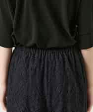 R6LGE30260 HIROKO BIS(小さいサイズ)(メゾン ドゥ サンク) 【小さいサイズ】ラッセルレースサイドラインフレアーパンツ ブラック