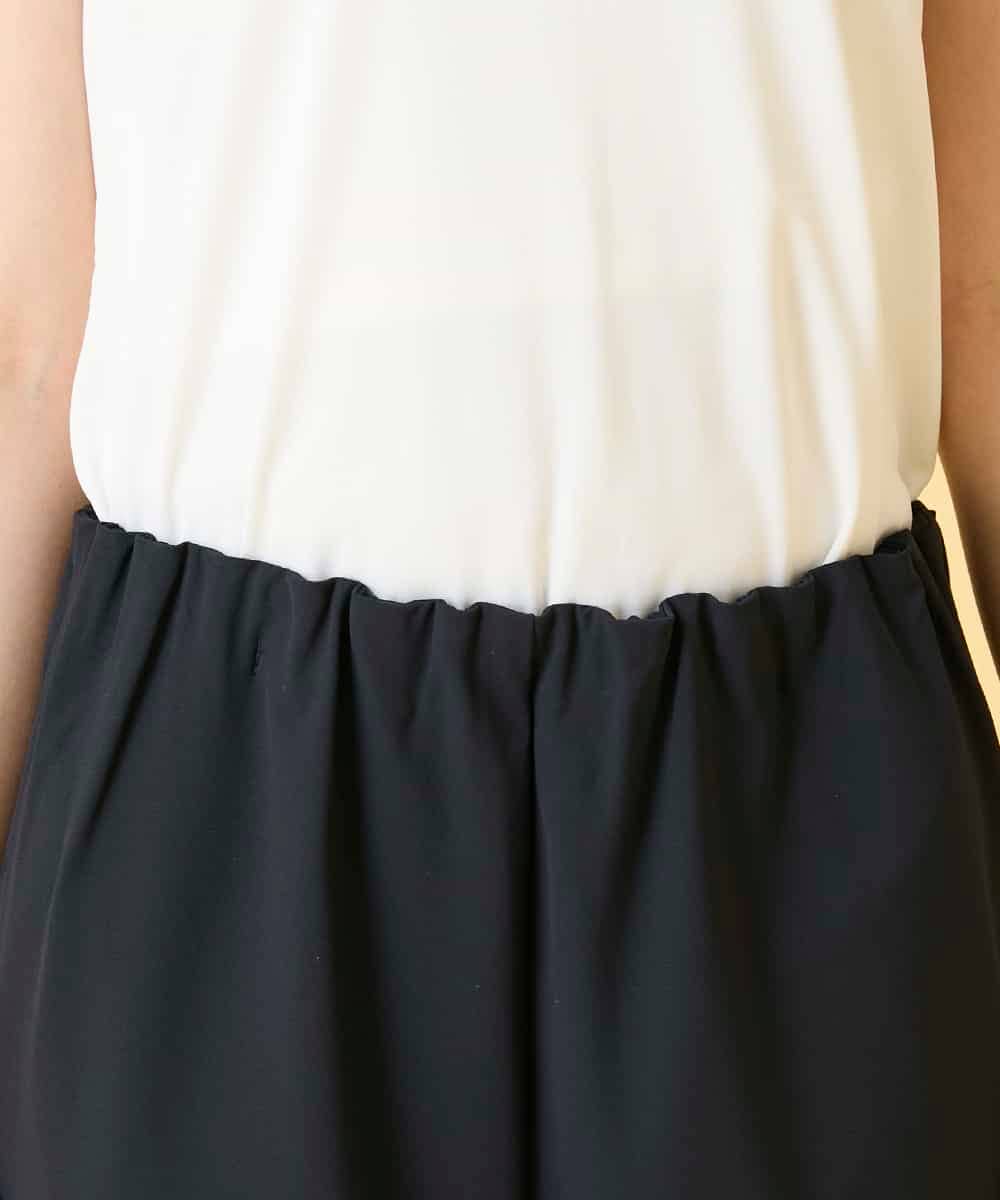 R6LGE40230 HIROKO BIS(小さいサイズ)(メゾン ドゥ サンク) 【小さいサイズ】ウエストギャザーストレッチパンツ ネイビー