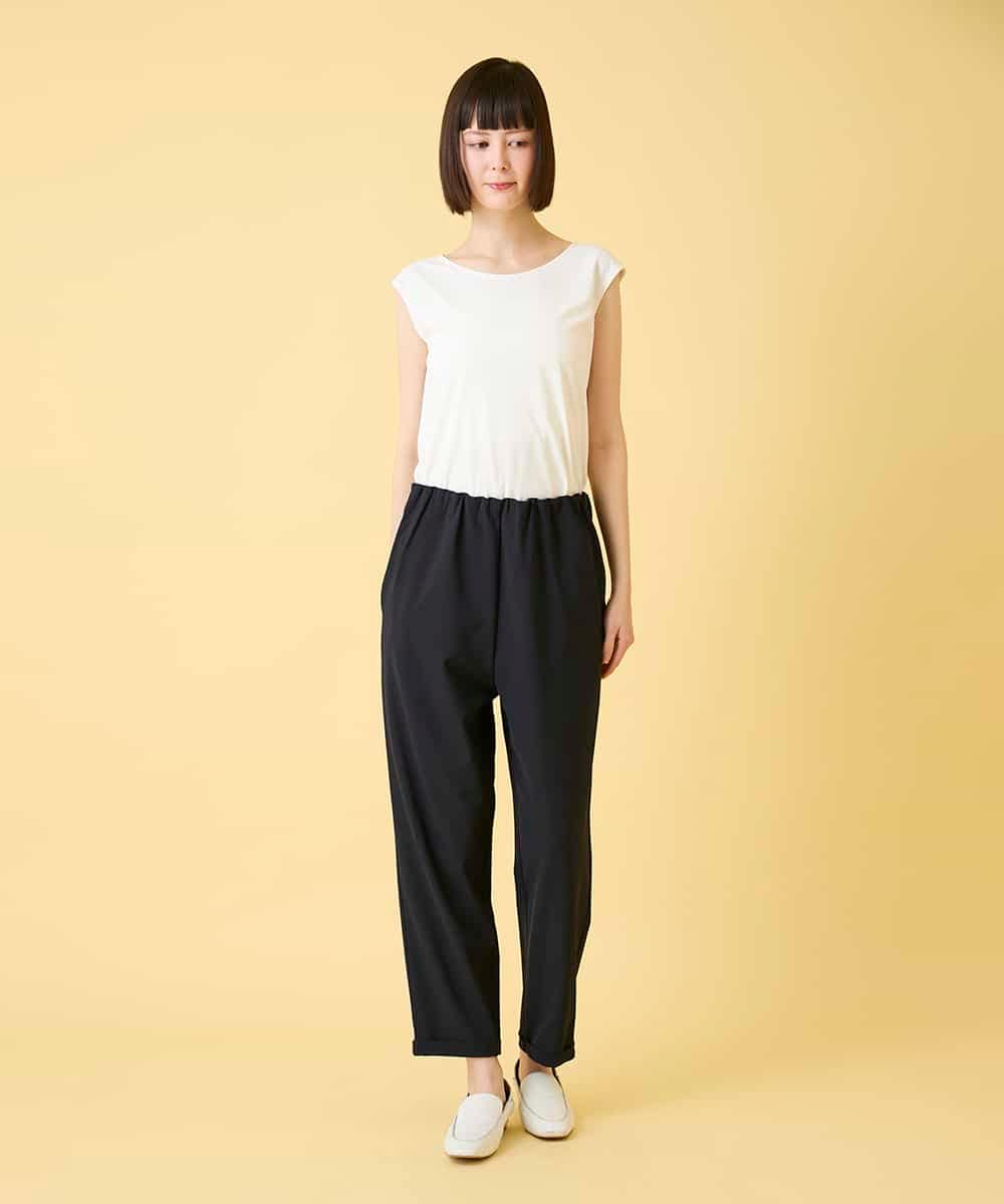 R6LGE40230 HIROKO BIS(小さいサイズ)(メゾン ドゥ サンク) 【小さいサイズ】ウエストギャザーストレッチパンツ ネイビー