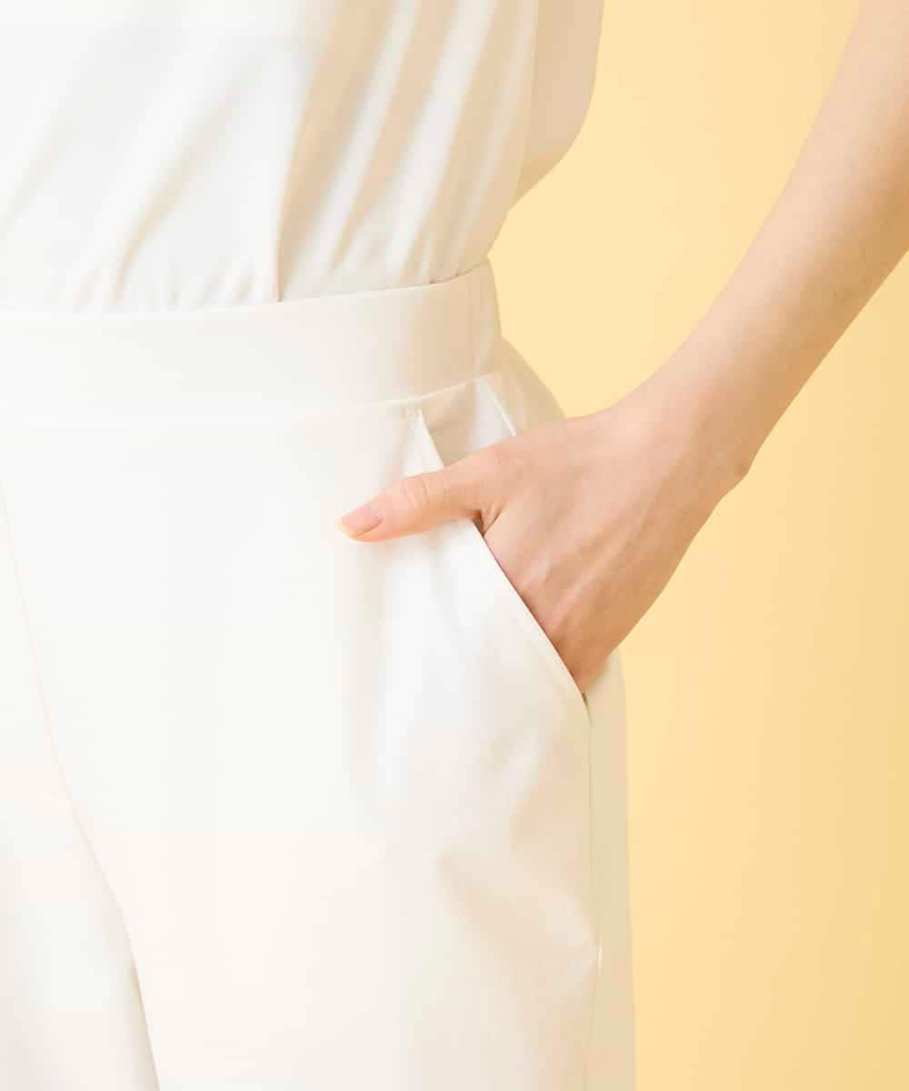 R6LGE55190 HIROKO BIS(小さいサイズ)(メゾン ドゥ サンク) 【小さいサイズ】エアリーフィット2WAYストレッチパンツ ホワイト
