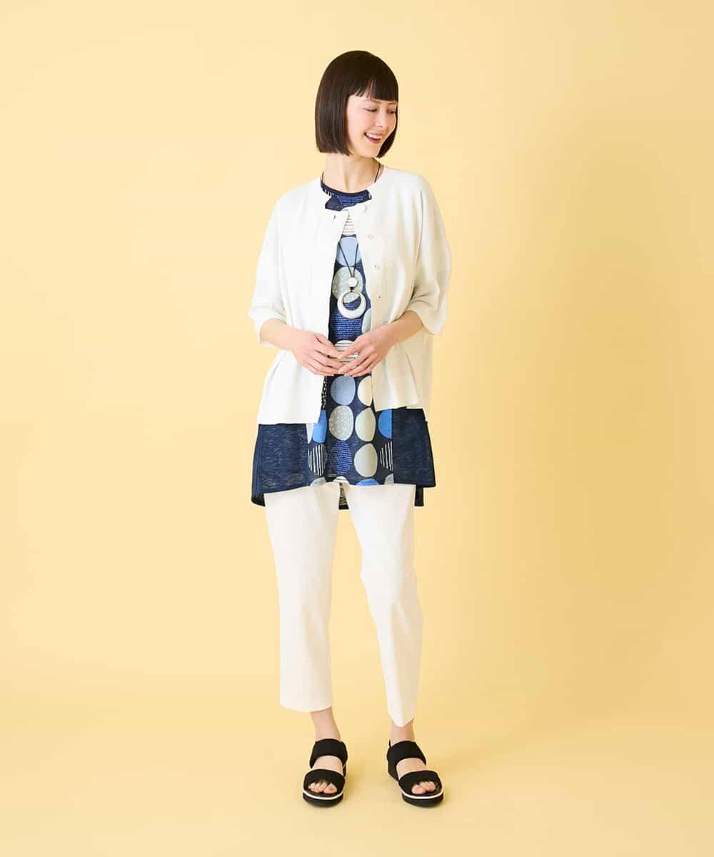 R6LGE55190 HIROKO BIS(小さいサイズ)(メゾン ドゥ サンク) 【小さいサイズ】エアリーフィット2WAYストレッチパンツ ホワイト