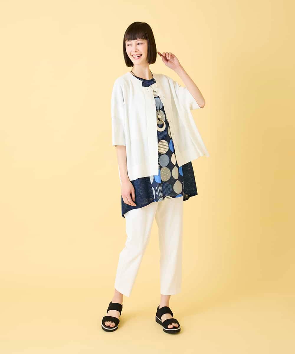 R6LGE55190 HIROKO BIS(小さいサイズ)(メゾン ドゥ サンク) 【小さいサイズ】エアリーフィット2WAYストレッチパンツ ホワイト