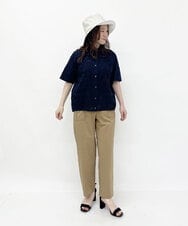 R6LGQ79230 HIROKO BIS(小さいサイズ)(メゾン ドゥ サンク) 【小さいサイズ/洗濯機で洗える】ナイロンストレッチパンツ ベージュ