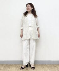 R6LGQ79230 HIROKO BIS(小さいサイズ)(メゾン ドゥ サンク) 【小さいサイズ/洗濯機で洗える】ナイロンストレッチパンツ ベージュ