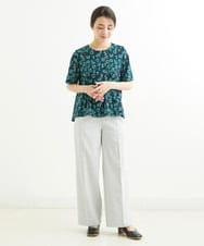 R6LGT77180 HIROKO BIS(小さいサイズ)(メゾン ドゥ サンク) 【小さいサイズ/洗濯機で洗える】ストレートワイドパンツ ライトグレー