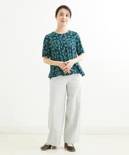 R6LGT77180 HIROKO BIS(小さいサイズ)(メゾン ドゥ サンク) 【小さいサイズ/洗濯機で洗える】ストレートワイドパンツ ライトグレー