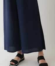 R6LHA51230 HIROKO BIS(小さいサイズ)(メゾン ドゥ サンク) 【小さいサイズ】リネンライクドライイージーワイドパンツ ネイビー