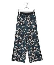 R6LHE13290 HIROKO BIS(小さいサイズ)(メゾン ドゥ サンク) 【小さいサイズ】フラワープリントサイドラインデザインパンツ ブルー