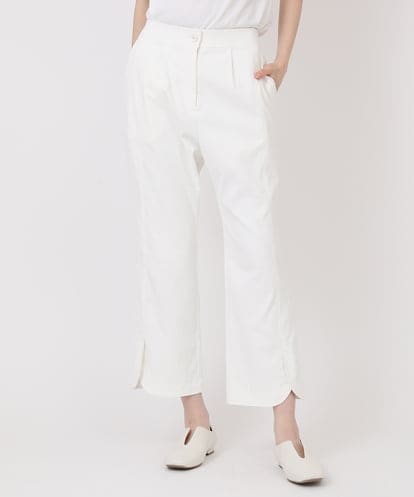 R6LHV50230 HIROKO BIS(小さいサイズ) 【小さいサイズ/洗濯機で洗える】カーブスリットフレアクロップドパンツ