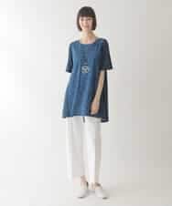 R6LIB40260 HIROKO BIS(小さいサイズ)(メゾン ドゥ サンク) 【小さいサイズ/洗濯機で洗える】2WAYストレッチベルボトムパンツ ホワイト
