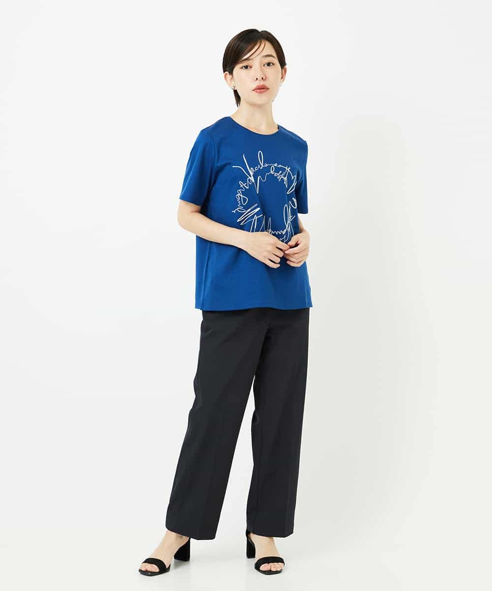 R6LIB40260 HIROKO BIS(小さいサイズ)(メゾン ドゥ サンク) 【小さいサイズ/洗濯機で洗える】2WAYストレッチベルボトムパンツ ブラック