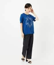 R6LIB40260 HIROKO BIS(小さいサイズ)(メゾン ドゥ サンク) 【小さいサイズ/洗濯機で洗える】2WAYストレッチベルボトムパンツ ブラック