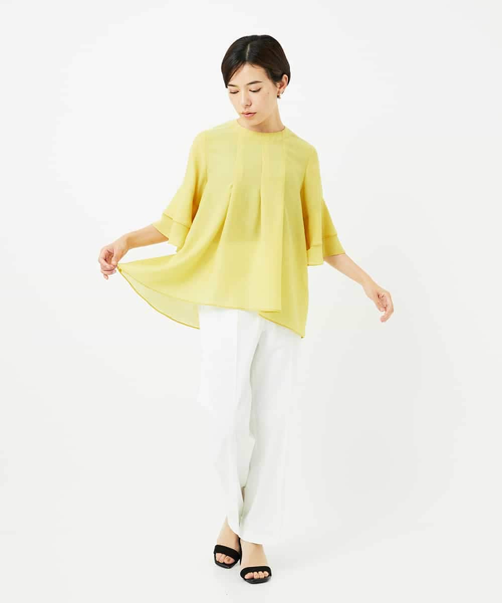 R6LIB40260 HIROKO BIS(小さいサイズ)(メゾン ドゥ サンク) 【小さいサイズ/洗濯機で洗える】2WAYストレッチベルボトムパンツ ブラック