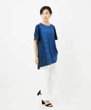 R6LIB40260 HIROKO BIS(小さいサイズ)(メゾン ドゥ サンク) 【小さいサイズ/洗濯機で洗える】2WAYストレッチベルボトムパンツ ブラック