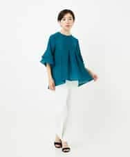 R6LIB40260 HIROKO BIS(小さいサイズ)(メゾン ドゥ サンク) 【小さいサイズ/洗濯機で洗える】2WAYストレッチベルボトムパンツ ブラック