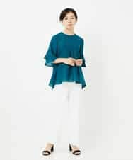 R6LIB40260 HIROKO BIS(小さいサイズ)(メゾン ドゥ サンク) 【小さいサイズ/洗濯機で洗える】2WAYストレッチベルボトムパンツ ブラック