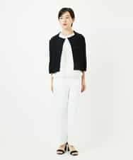 R6LIB40260 HIROKO BIS(小さいサイズ)(メゾン ドゥ サンク) 【小さいサイズ/洗濯機で洗える】2WAYストレッチベルボトムパンツ ブラック