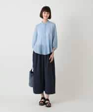 R6LIE20230 HIROKO BIS(小さいサイズ)(メゾン ドゥ サンク) 【小さいサイズ】タイプライターフレアパンツ /洗濯機で洗える ブラウン