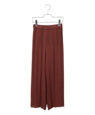 R6LJW03290 HIROKO BIS(小さいサイズ)(メゾン ドゥ サンク) 【小さいサイズ】バックサテンジョーゼットプリーツパンツ /洗える ブラウン