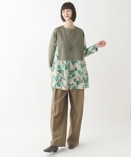 R6LJW31260 HIROKO BIS(小さいサイズ)(メゾン ドゥ サンク) 【小さいサイズ】ハイライズタックワイドパンツ /洗濯機で洗える ブラウン