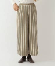 R6LLP15330 HIROKO BIS(小さいサイズ)(メゾン ドゥ サンク) 【小さいサイズ】ストライプパターンワイドパンツ ブラウン系