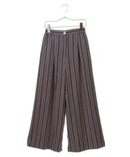 R6LLP15330 HIROKO BIS(小さいサイズ)(メゾン ドゥ サンク) 【小さいサイズ】ストライプパターンワイドパンツ ブラウン系