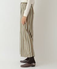 R6LLP15330 HIROKO BIS(小さいサイズ)(メゾン ドゥ サンク) 【小さいサイズ】ストライプパターンワイドパンツ ブラウン系